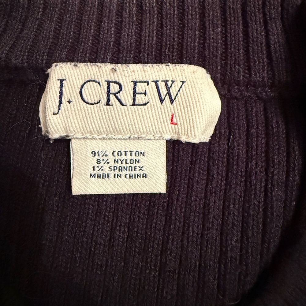 VTG J Crew Black Sweater, Cotton/ Nylon- Crew  Neck Sweater. 1990’s
